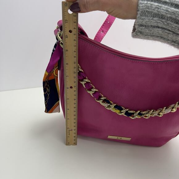Liz Claiborne Hobo Faux Leather Pink Shoulder Bag New With Tag Chain Strap - Picture 6 of 8